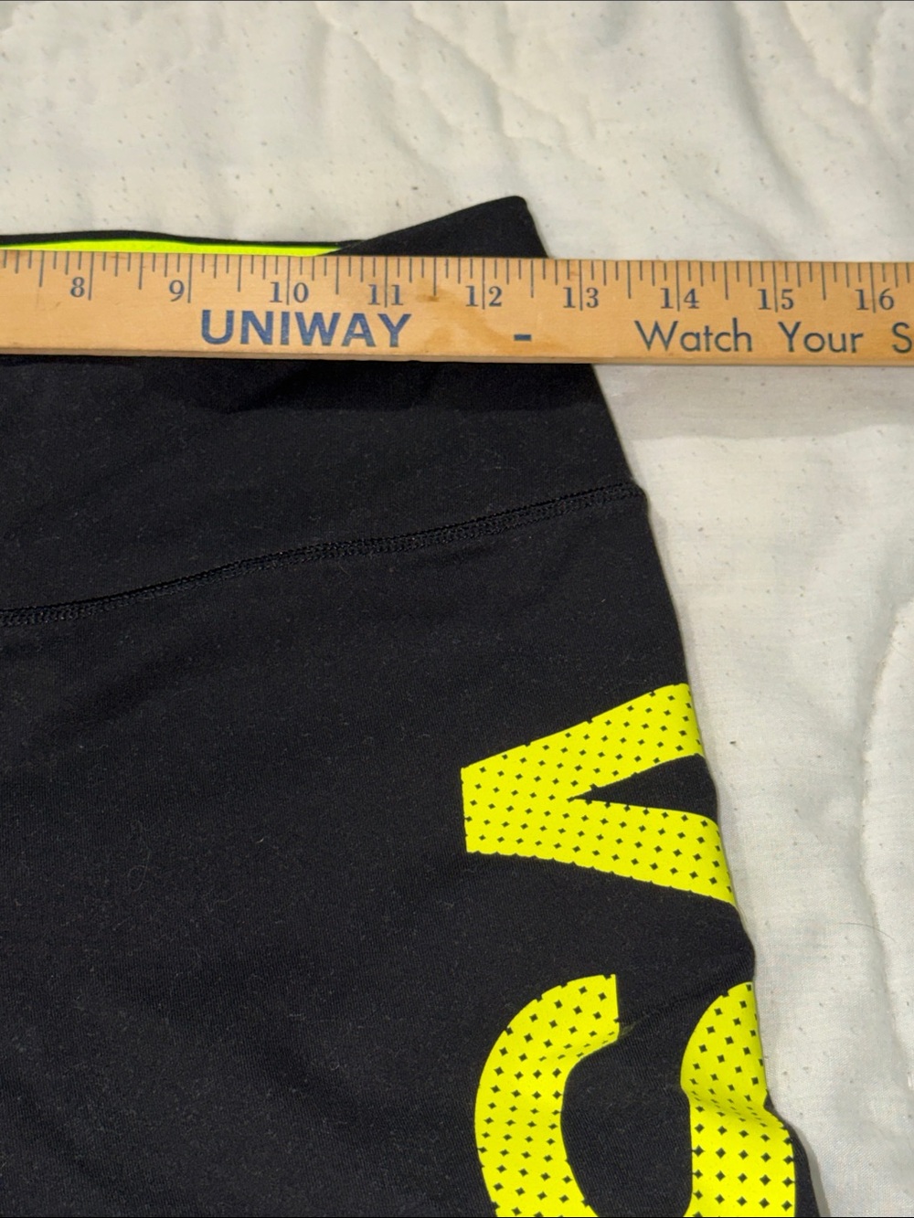 Victoria's Secret VSX Sport Knockout Tight Leggings Black Neon Yellow SP Short